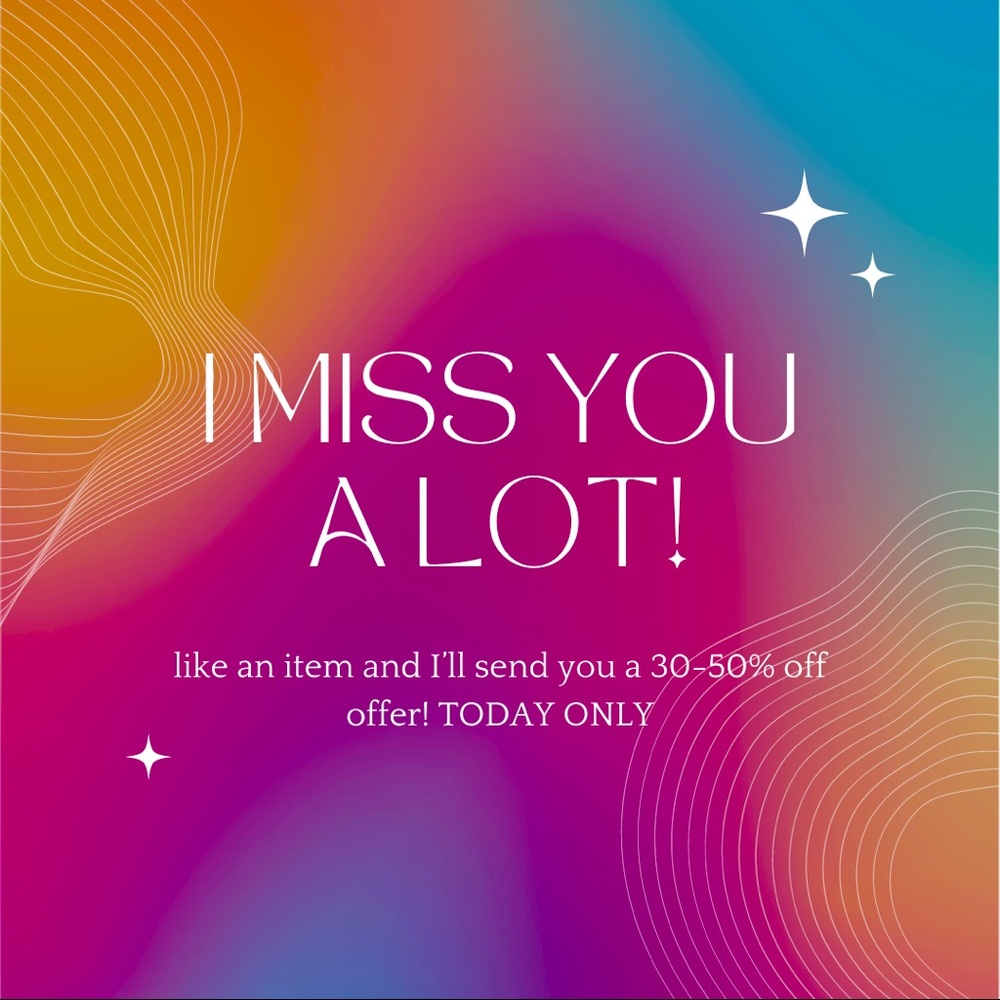 Flash sale today only! Like an item and I’ll send you a mystery offer!!!